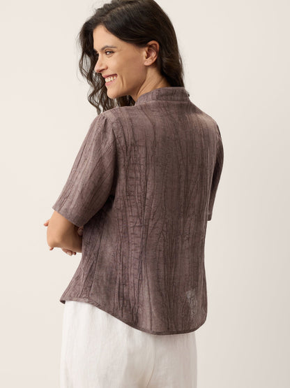 Chaqueta Lyocell Cuello Alto Texturizado PHILIPPA
