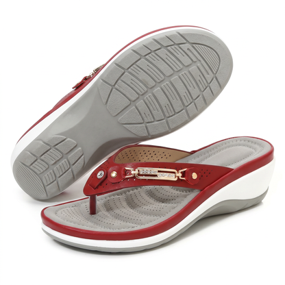 Veldona | Sandalias de Cuero con Soporte de Arco