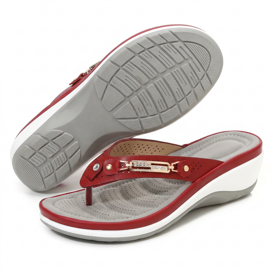 Veldona | Sandalias de Cuero con Soporte de Arco